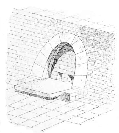 Fig. 94.—Sewer at Khorsabad, with elliptical vault;
compiled from Place.