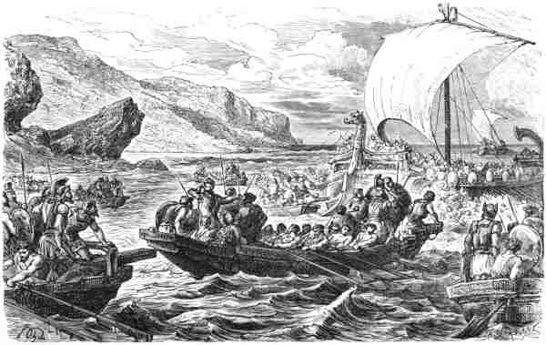 Illustration : Le Cabire était entouré de barques héllènes.